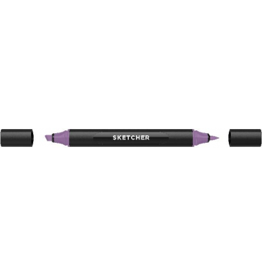 Twinmarker Sketcher brush+chisel PL200 lavendel