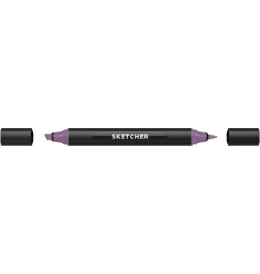 Twinmarker Sketcher brush+chisel PL205 lavendel dunkel