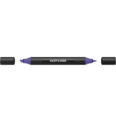 Twinmarker Sketcher brush+chisel V 215 violett
