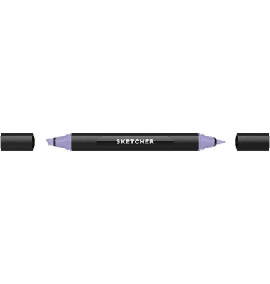 Twinmarker Sketcher brush+chisel V 220 blaubeere hell