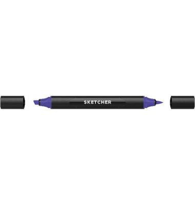 Twinmarker Sketcher brush+chisel V 225 blaubeere