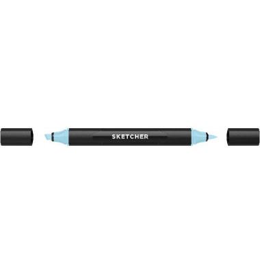 Twinmarker Sketcher brush+chisel B 230 kristallblau