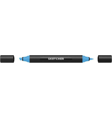 Twinmarker Sketcher brush+chisel B 235 kristallblau dunkel