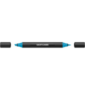 Twinmarker Sketcher brush+chisel B 240 pfauenblau