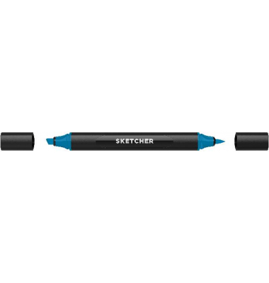 Twinmarker Sketcher brush+chisel B 245 brilliantblau