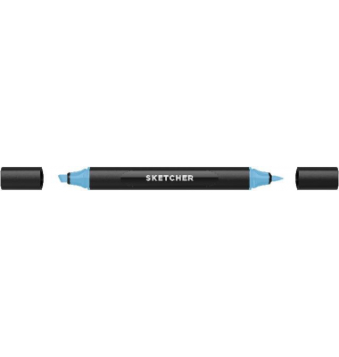 Twinmarker Sketcher brush+chisel B 280 jeansblau mittel