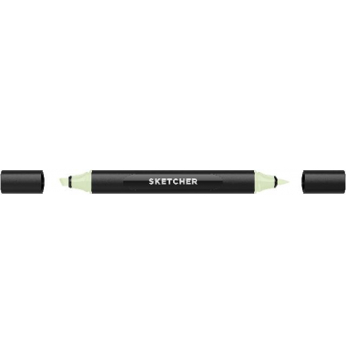Twinmarker Sketcher brush+chisel G 345 minze