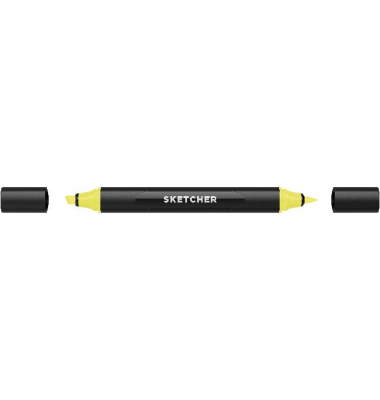 Twinmarker Sketcher brush+chisel YG370 giftgrün