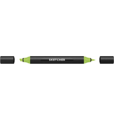 Twinmarker Sketcher brush+chisel YG375 limettensaft