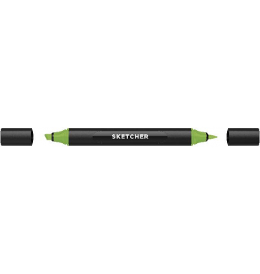 Twinmarker Sketcher brush+chisel YG385 grasgrün