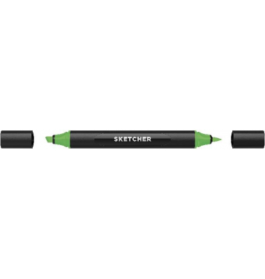 Twinmarker Sketcher brush+chisel YG390 apfelgrün