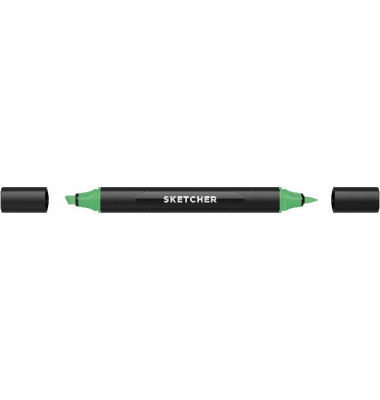Twinmarker Sketcher brush+chisel YG395 blattgrün