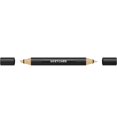 Twinmarker Sketcher brush+chisel BE445 milchkaffee mittel