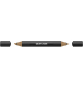 Twinmarker Sketcher brush+chisel BR480 gebrannte siena