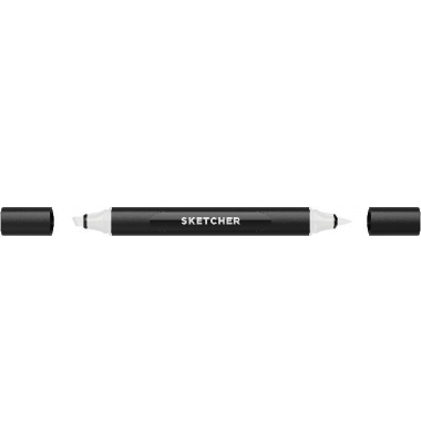 Twinmarker Sketcher brush+chisel GG485 grüngrau 1