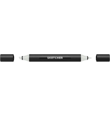 Twinmarker Sketcher brush+chisel GG490 grüngrau 2