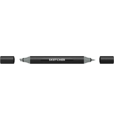 Twinmarker Sketcher brush+chisel GG500 grüngrau 4