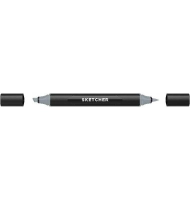 Twinmarker Sketcher brush+chisel CG525 kaltgrau 4