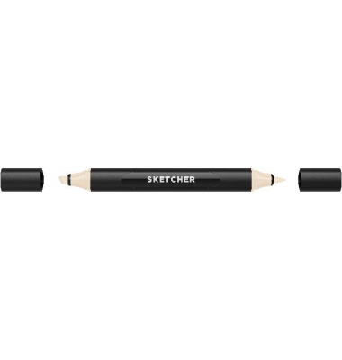 Twinmarker Sketcher brush+chisel WG570 warmgrau 1
