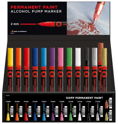 Permanentmarker 507139, Packung, 13-farbig sortiert, 2mm Rundspitze