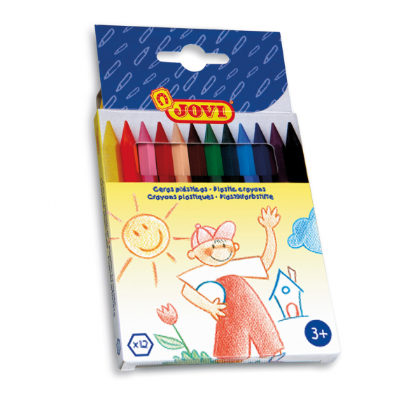 8412027000239 - Plastikfarbstifte sechskant 12er Schachtel farbig sortiert 8412027000239 Jovi