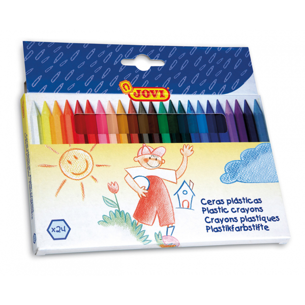8412027000260 - Plastikfarbstifte sechskant 24er Schachtel farbig sortiert 8412027000260 Jovi