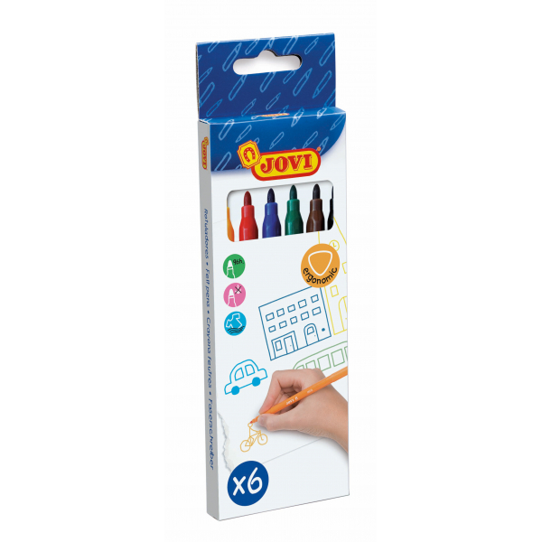 8412027001519 - Faserschreiber ergonomic 6er Schachtel farbig sortiert 8412027001519 Jovi