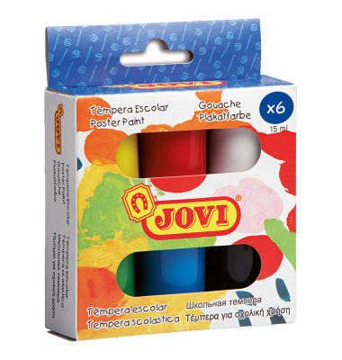 Flüssige Plakatfarbe 6er Etui, je 15ml, farbig sortiert