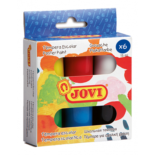 8412027003063 - Flüssige Plakatfarbe 6er Etui je 15ml farbig sortiert 8412027003063 Jovi