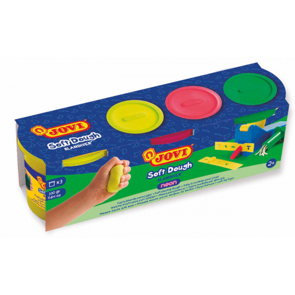 8412027003087 - Soft Dough BLANDIVER neon Knetmasse 3er Schachtel Neon Farben sortiert Kinderknete 8412027003087 Jovi