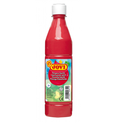 Flüssige Plakatfarbe 500ml Flasche, zinnoberot
