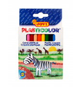 PLASTICOLOR Plastikfarbstifte 12er Schachtel, farbig sortiert