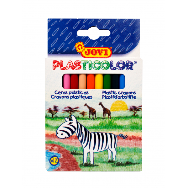 8412027006279 - PLASTICOLOR Plastikfarbstifte 12er Schachtel farbig sortiert 8412027006279 Jovi