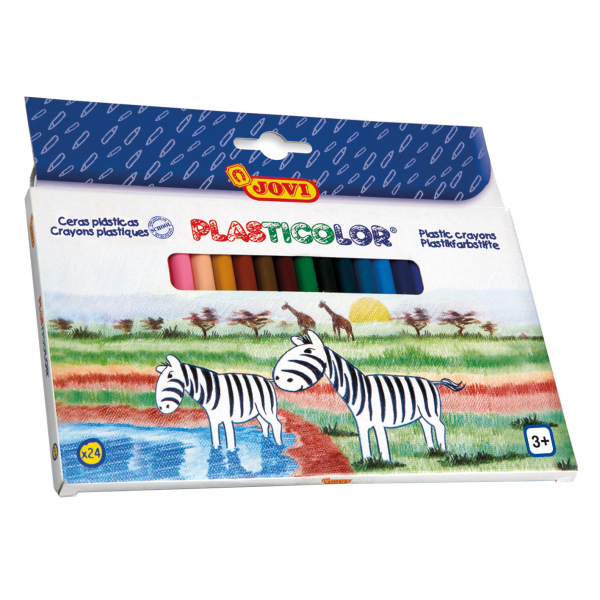 8412027006286 - PLASTICOLOR Plastikfarbstifte 24er Schachtel farbig sortiert 8412027006286 Jovi