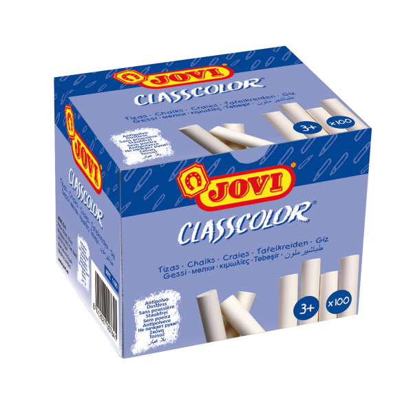 8412027007641 - Jovi classcolor Schulkreiden staubdicht 80mm white Schachtel mit 100