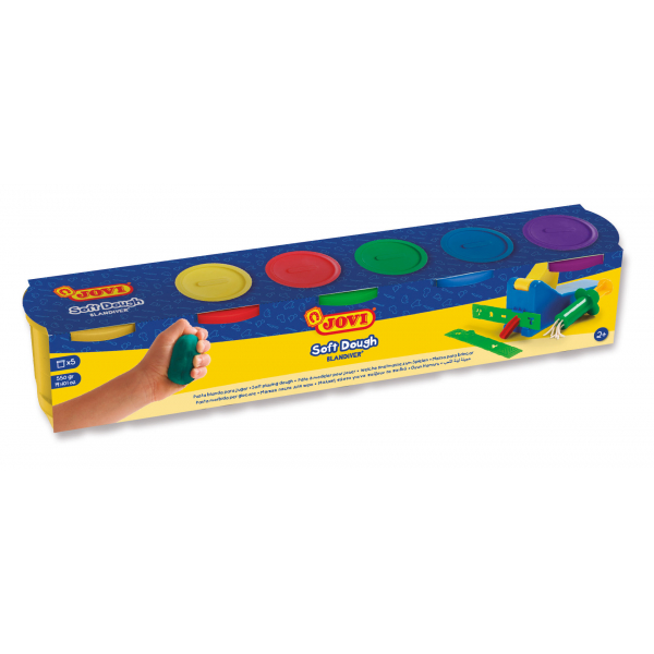 8412027007931 - Soft Dough BLANDIVER Knetmasse 5er Schachtel farbig sortiert Kinderknete 8412027007931 Jovi