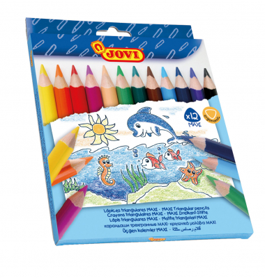 Buntstifte-Set Maxi, 735/12, 12-farbig sortiert, dreikant, ergonomisch, Packung