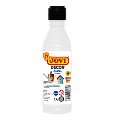 DECOR ACRYL Mehrzweckfarben 250 ml Flasche, weiß Acrylmalfarbe DECOR ACRYL Mehrzweckfarben 250 ml Flasche, weiß Acrylmalfarbe