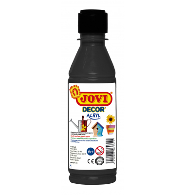 DECOR ACRYL Mehrzweckfarben 250 ml Flasche, schwarz Acrylmalfarbe