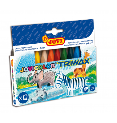 Wachsmalstifte Jumbo Easy Grip, 973/12, farbig sortiert, Dreikantform, 1,2x8,2cm (&Oslash;xL)