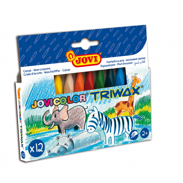 8412027024495 - TRIWAX 12er Schachtel farbig sortiert Wachsstift 8412027024495 Jovi