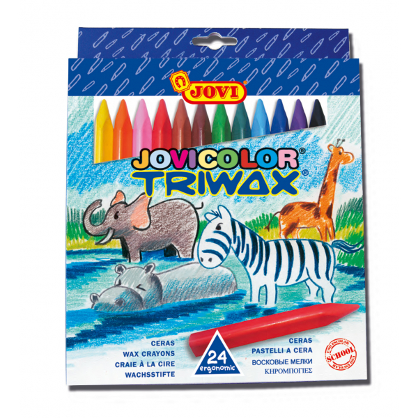 8412027024501 - TRIWAX 24er Schachtel farbig sortiert Wachsstift 8412027024501 Jovi