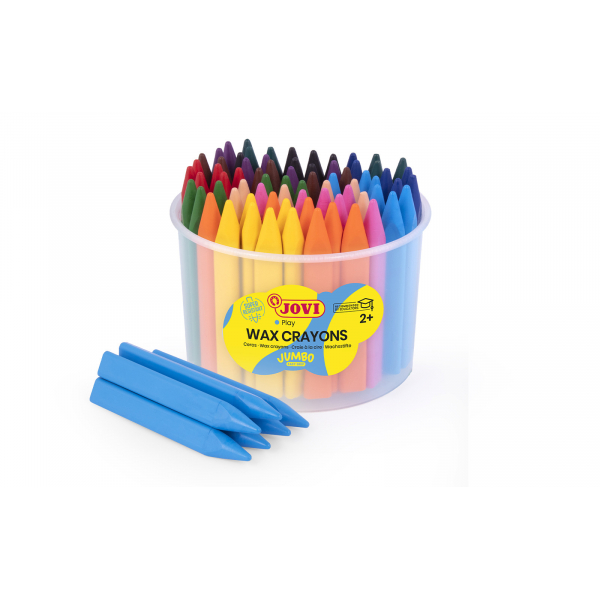 Jovi Wachsmalstifte Jumbo Easy Grip Dose, 973/72, farbig sortiert, Dreikantform, 1,1x13cm (ØxL) 8412027025386 Jovi