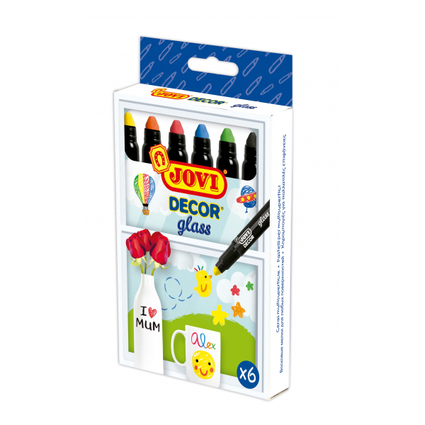 8412027030373 - DECOR glass Wachsmalstifte 6er Schachtel farbig sortiert 8412027030373 Jovi
