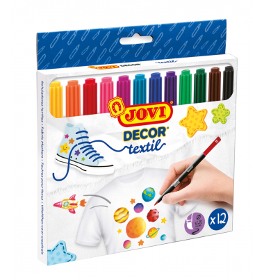 DECOR Textilmarker 12er Schachtel, farbig sortiert