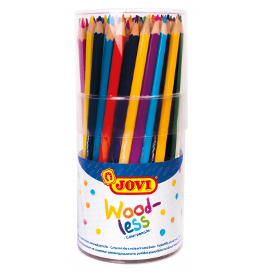 Farbstifte-Set Wood-less, 734/84, farbig sortiert, dreikant, ergonomisch, Runddose