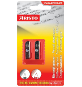 Farb- und Bleistiftspitzer doppelt, Kunststoff, im Blister