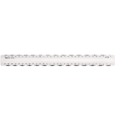 College Lineal 30 cm mit Griff, transparent