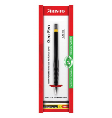 Druckbleistift Feinminenstift Geo-Pen 0.35 schwarz, AR85003EB, Härte HB, 0,35mm, schwarz