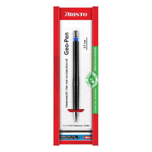 10 Stück Aristo Druckbleistift Feinminenstift Geo-Pen, AR85007EB, Härte HB, 0,7mm, schwarz 9003182003679 Aristo
